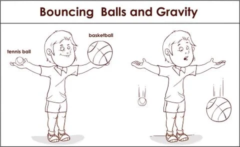 Bouncing  Balls and Gravity Stock Illustration