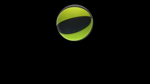 Bouncing Basketball Animation. Seamless Loop with Luma Matte. Stock Footage 340579847