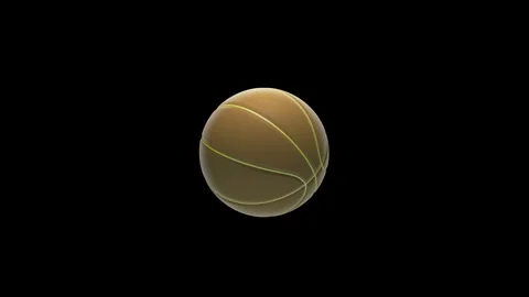 Bouncing Basketball Animation. Seamless Loop with Luma Matte. Vidéo 340579855