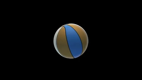 Bouncing Basketball Animation. Seamless Loop with Luma Matte. Stock Footage 340579856