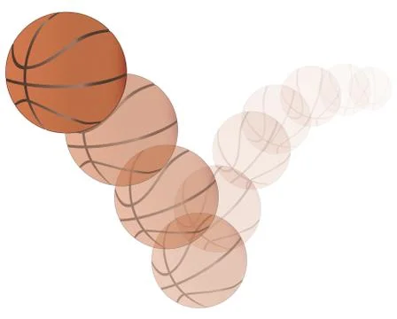 Bouncing basketball Stock Illustration