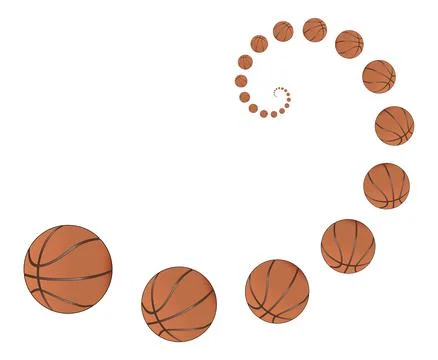 Bouncing Basketball Into Infinity Stock Illustration