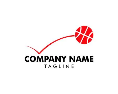 Bouncing Basketball Logo Template Design Stock Illustration