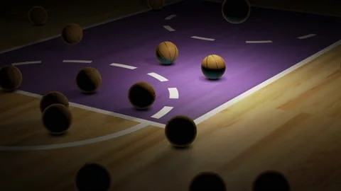 Bouncing basketballs at training arena. Stock Footage 205579431