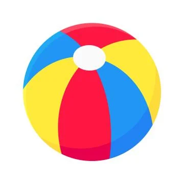 Bouncing beach ball flat style design vector illustration icon sign Stock Illustration