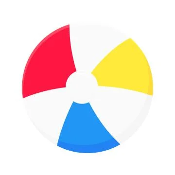 Bouncing beach ball flat style design vector illustration icon sign. Stock Illustration