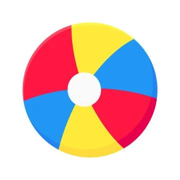 Bouncing beach ball flat style design vector illustration icon sign Stock Illustration