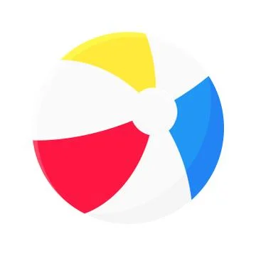 Bouncing beach ball flat style design vector illustration icon sign. Stock Illustration