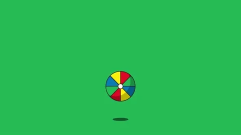 Bouncing Beach ball on a green backgroun… | Stock Video | Pond5
