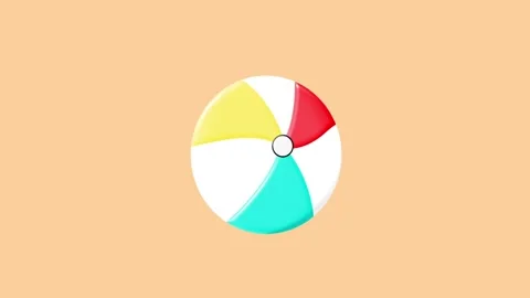 Bouncing Beach Ball Rotating Animation Stock Footage 335854243