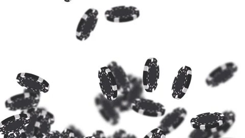 Bouncing Black Casino Poker Chips Animation on White Background 스톡 동영상 339517424