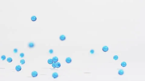 Bouncing Blue Balls On White Background 4K Stock Footage 60957079