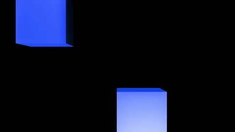 Bouncing blue cube Stock Footage 99724795