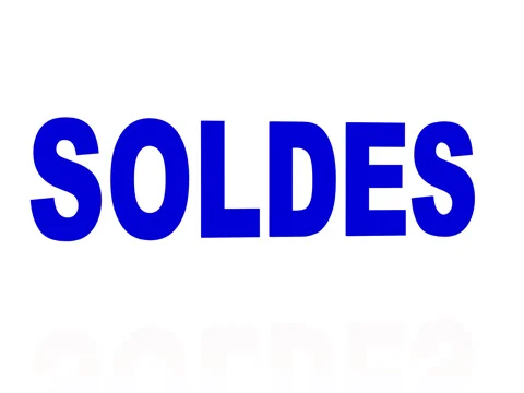 Bouncing Blue Soldes Sign Stock Footage 71182023