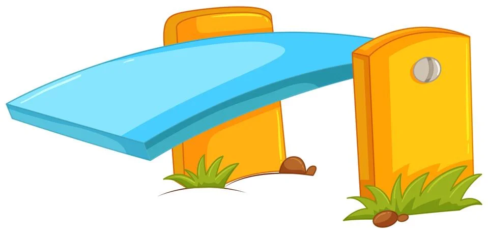 Bouncing board on white background Stock Illustration