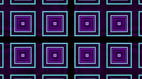 Bouncing concentric square neon light vj loop Stock Footage 240324401
