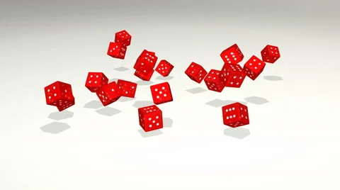 Bouncing dice - slow motion, red Stock Footage 64162764