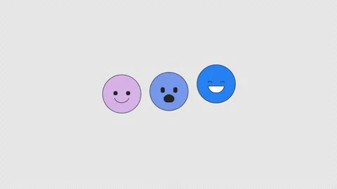 Bouncing emoticons with color transition 2D cartoon object animation Stock Footage 321753486
