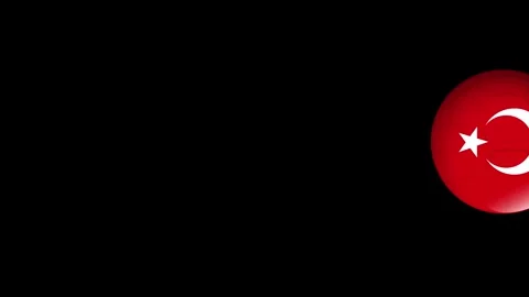 Bouncing Footballs with Turkish Flag Pattern on Black Background Stockbeeldmateriaal 341540772