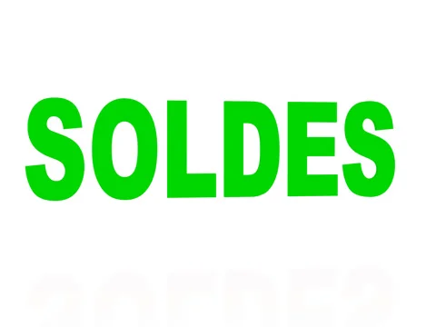 Bouncing Green Soldes Sign Stock Footage 71182237