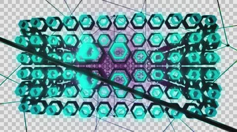 Bouncing Grid turntable apha channel Stock Footage 62259062