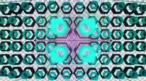 Bouncing Grid turntable apha channel Video stock 62260521