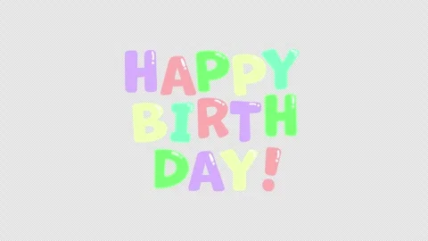 Bouncing HAPPY BIRTHDAY text animation (transparent background) Vídeo Stock 311144075