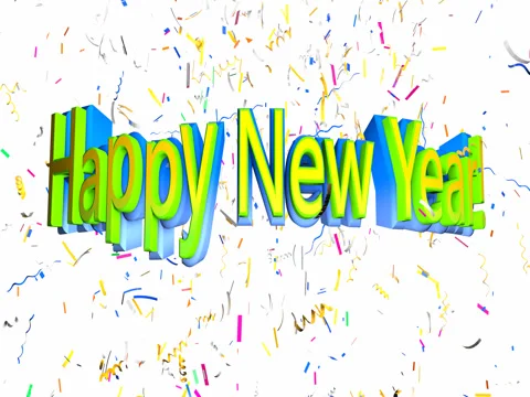 Bouncing Happy New Year! 4K Stock Footage 70349887