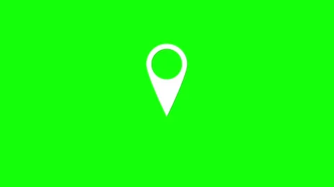 Bouncing icon map animation on green screen, animated icon map pin pointer Stock Footage 297655904