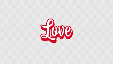 Bouncing love text animation video Stock Footage 330427417