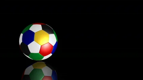 Bouncing multicolored soccer ball.  Alpha channel is included. Stock-Footage 751286