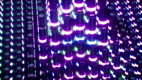 Bouncing neon light sticks vj loop Vídeo Stock 265246432