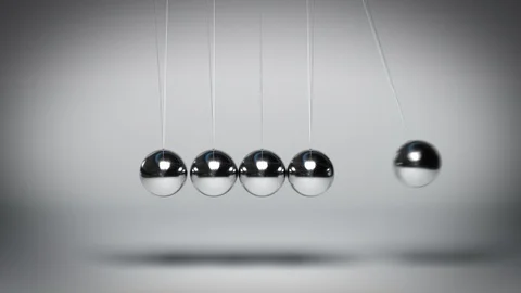 Bouncing Newton's balls against gray background seamless loop Stock Footage 104177696