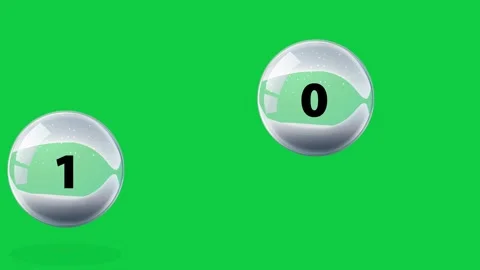 Bouncing Numbered Glass Spheres Animation on Green Screen Background Stock Footage 339401108