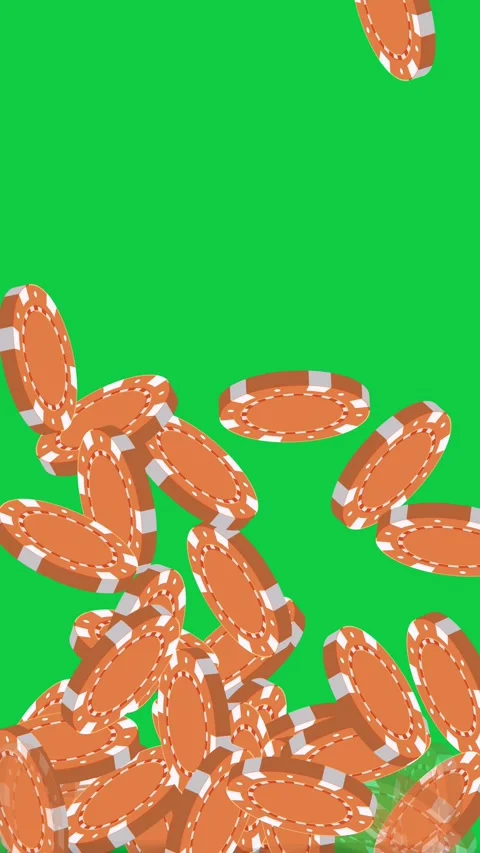 Bouncing Orange Poker Chips Animation on Green Screen Background 스톡 동영상 340323793