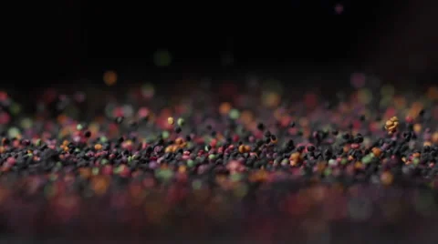 Bouncing Particles - Practical Effects - Colourful balls vibrating to a beat Stock Footage 50982976
