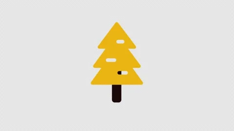Bouncing Pine Tree Icon Animation Nature and Holiday Theme Stock Footage 310535908