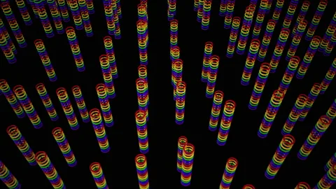 Bouncing Rainbow Spring Things Loop Stock Footage 228814814