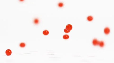 Bouncing Red Balls Slow Motion 4k Stock Footage 60957248