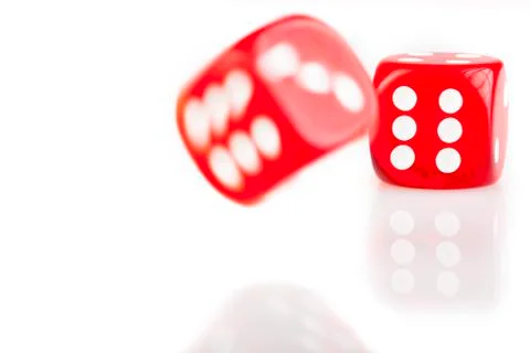 Bouncing red dice Stock Photos