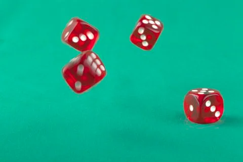 Bouncing red dice Stock Photos