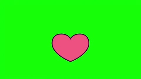 Bouncing red heart icon loop animation on green screen Stock Footage 314206027