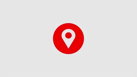 Bouncing red map marker circle animation loop Stock Footage 330432697