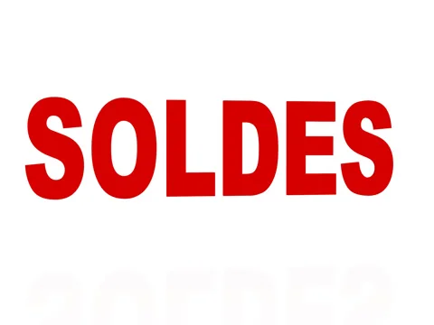 Bouncing Red Soldes Sign Stock Footage 71182561
