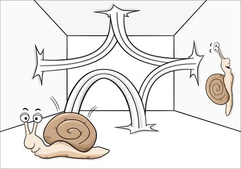 Bouncing snail Stock Illustration