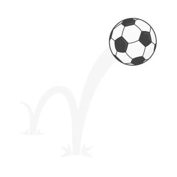 Bouncing soccer ball flat style design vector illustration icon sign isolated on Stock Illustration