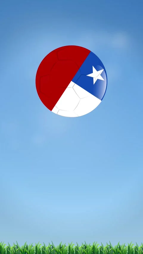 Bouncing Soccer Ball with National Flag Pattern Over Green Grass Stock Footage 340194828