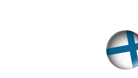 Bouncing Soccer Balls with Blue Cross Pattern on White Background Stock Footage 339988244