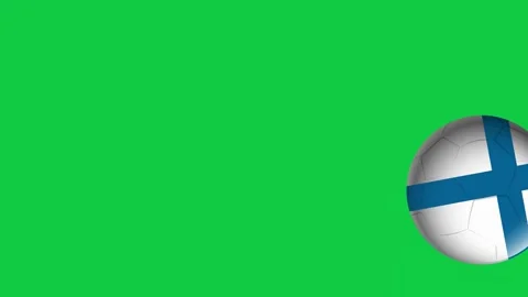 Bouncing Soccer Balls with Blue Cross Pattern on Green Background Stock Footage 342315664