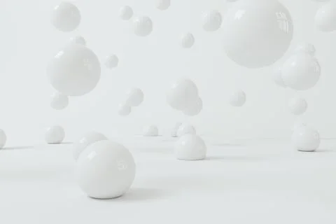 Bouncing soft balls with white background, 3d rendering. Illustrazione stock